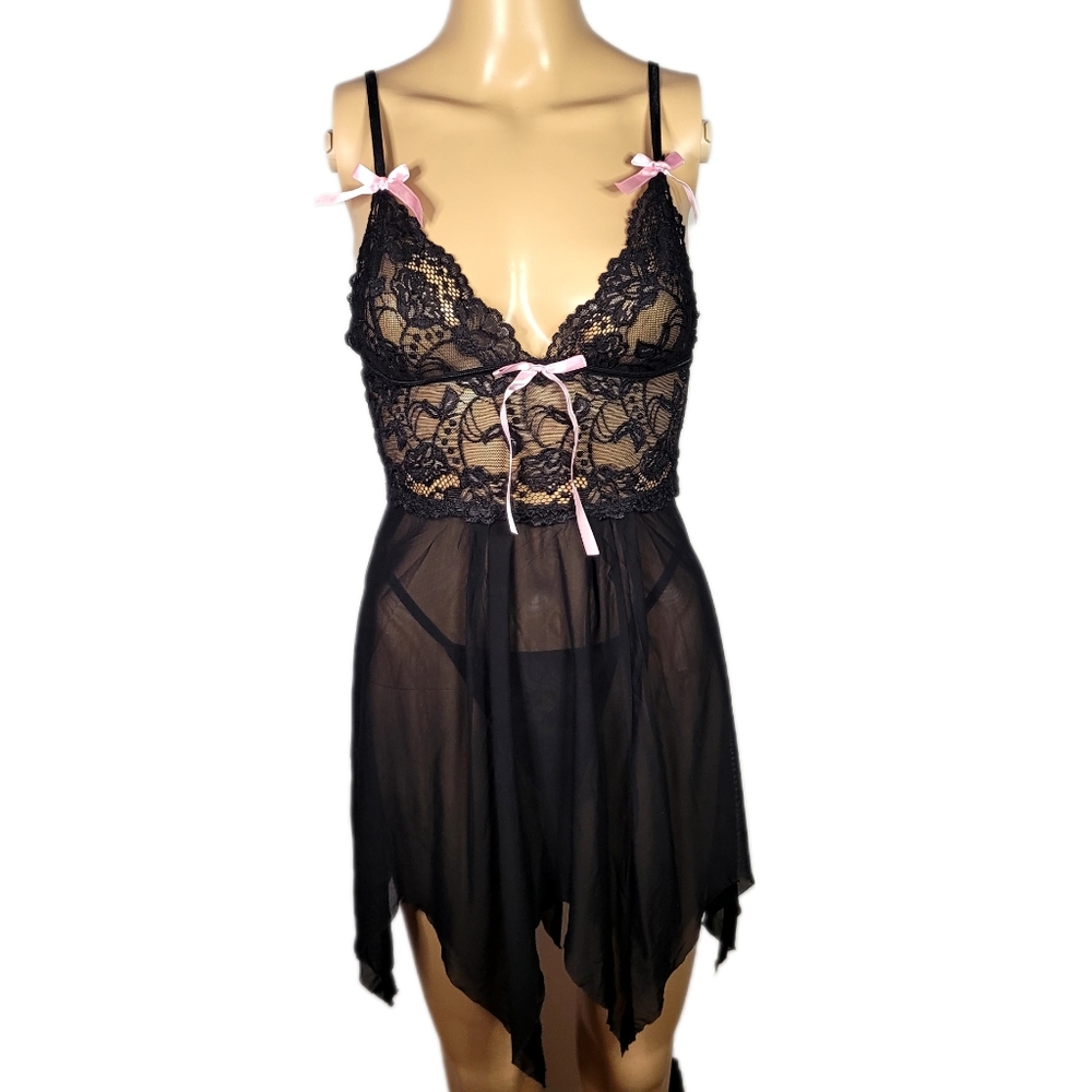 Babydoll lingerie sexy women size M Color Black, Buy 2, get the third one free